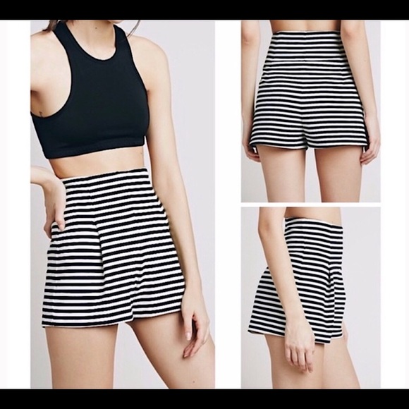Free People Pants - FREE PEOPLE Stripe Ponte Shorts